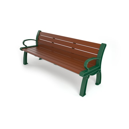 Frog Furnishings Brown 5' Heritage Bench with Green Frame PB 5BROGFHER
